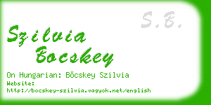 szilvia bocskey business card